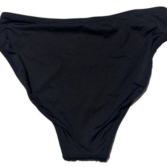 Michael Kors Women's Black Solid High Leg High Waist Bikini Swim Bottom - Picture 4 of 10